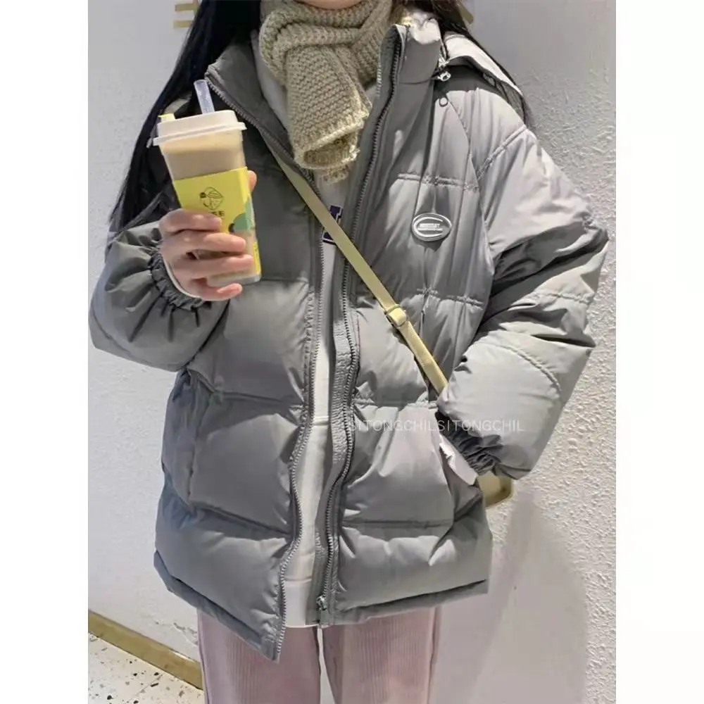 New Korean Winter Women Padded Parkas Oversize Causal Thick Cotton Outerwear Hooded Zipper Ladies Loose Puffer Jacket Coats