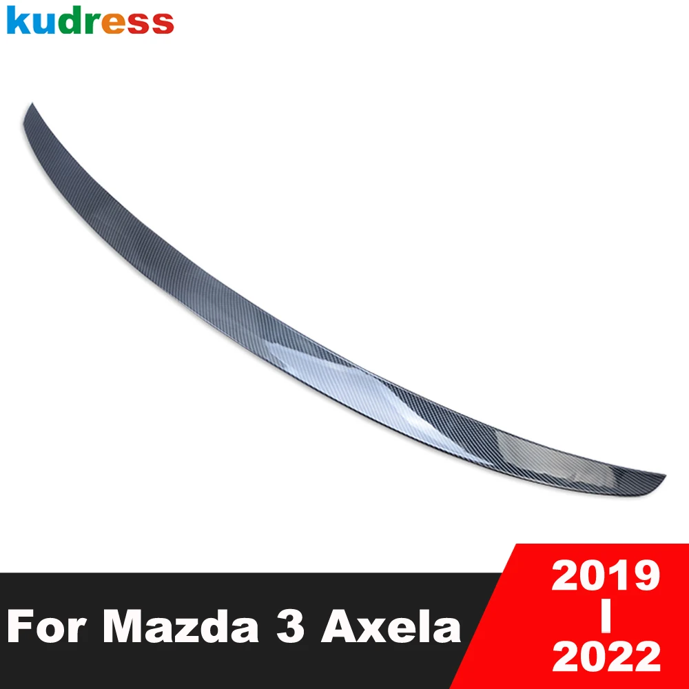 

Накладка на спойлер заднего багажника автомобиля, Накладка для Mazda 3 Axela 2019 2020 2021 2022, внешние аксессуары из углеродного волокна, накладка на к...