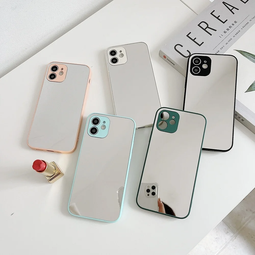 

Luxury Makeup Mirror Case For Iphone 11 12 Mini Pro MAX X XR XS MAX 7 8 Plus SE 2020 Soft TPU Bumper Shockproof Cover Phone Case