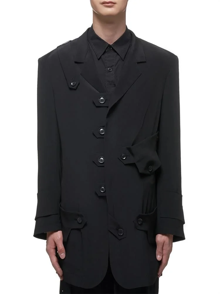 

buttoned Deconstructed casual blazer knight uniform suit