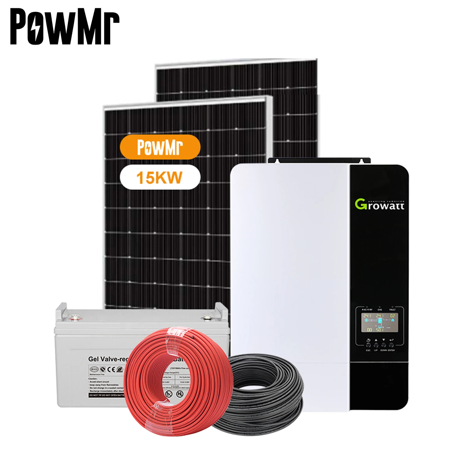 

1 Set 15KW Complete Off Grid Solar Power System Growatt Inverter Solar Energy System for Home