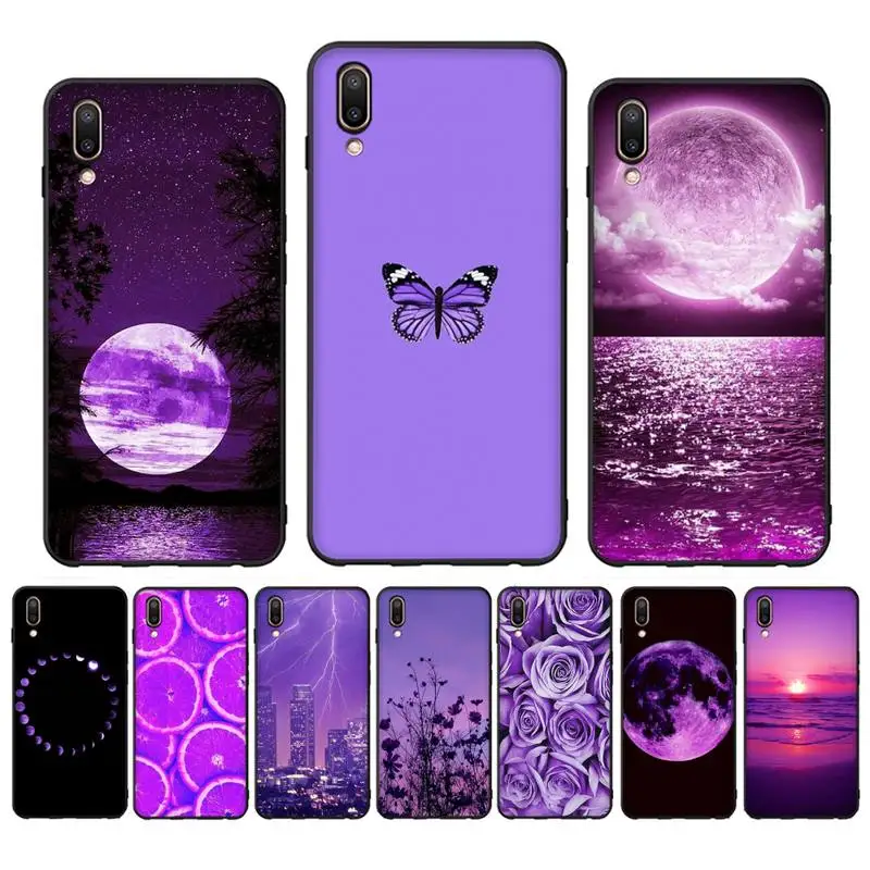 

Purple aesthetic Phone Case For Oppo Reno Realme C3 6Pro For vivo Y91C Y17 Y19