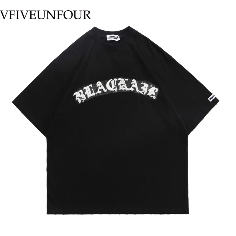 

Fashion Streetwear Washed Letter Short Sleeve T Shirt for Male and Female Summer Cotton Oversized Tees Loose Hip Hop Top