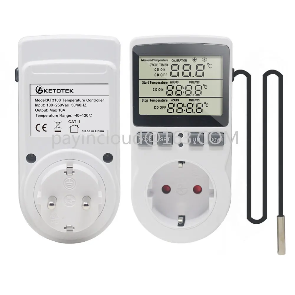 

Intelligent digital thermostat, timer, socket, power display, power detector