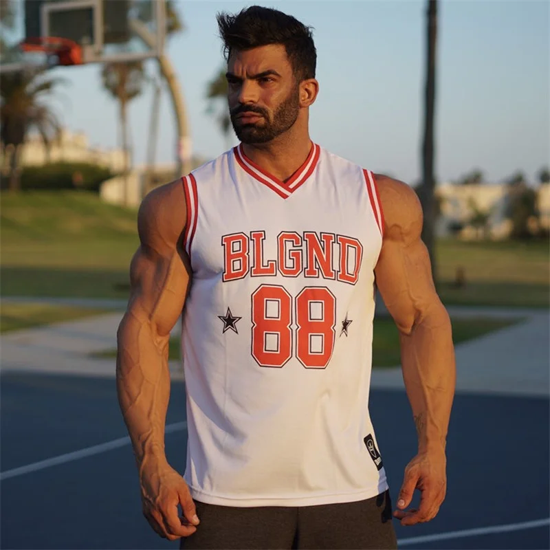 

New Men Tank Tops Gyms Fitness Sleeveless Vest Casual Bodybuilding Breathable Quick-Drying Top Summer Male Basketball Clothing