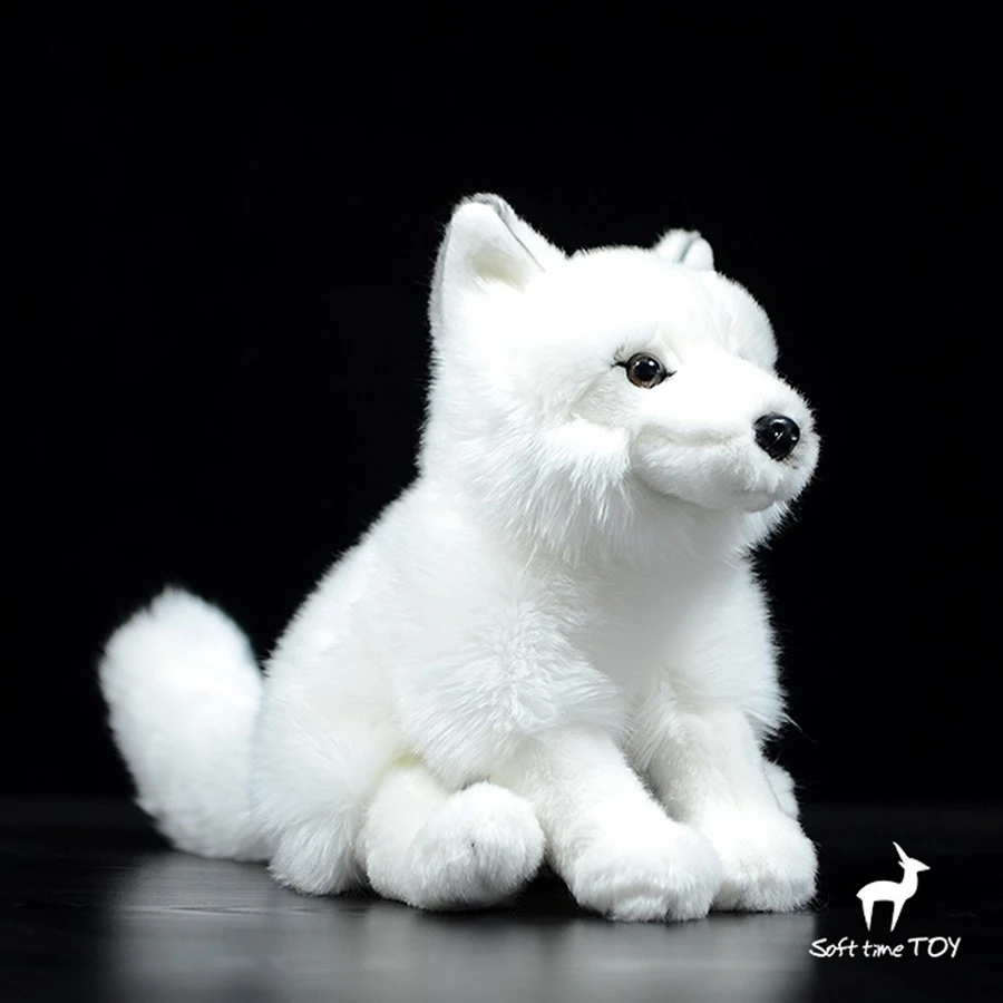 

Arctic Fox High Fidelity Anime Cute Plushie White Fox Plush Toys Lifelike Animals Simulation Stuffed Doll Kawai Toy Gifts Kids