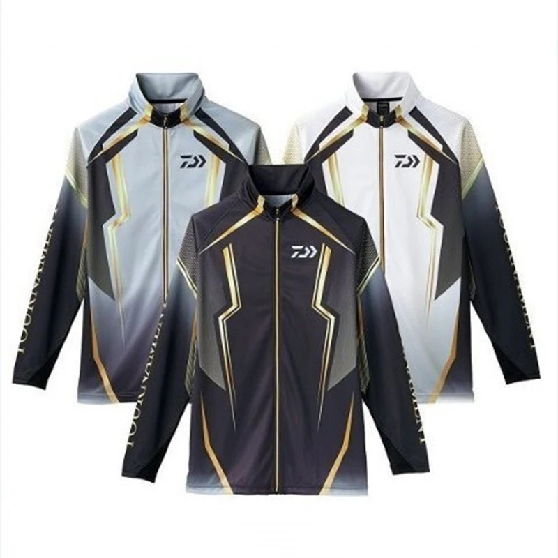 

2022 Daiwa Long Sleeve Fishing Jacket Shirts Breathable Outdoor Sunscreen Coat Quick Dry Fisherman T-Shirt Zipper Fishing Jersey