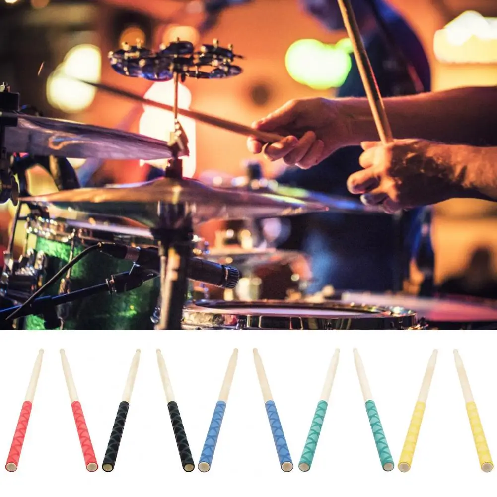 

1 Pair Drumstick Cover Frosted Surface Strong Heat Shrinkage Anti-scratch Non-slip X-Texture Pattern Handle Drumsticks Protector
