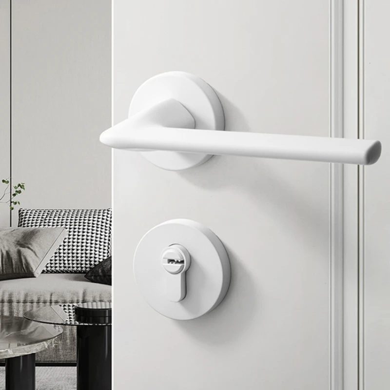 

Pink magnetic silent door lock indoor bedroom household split universal door handle room wooden door lock