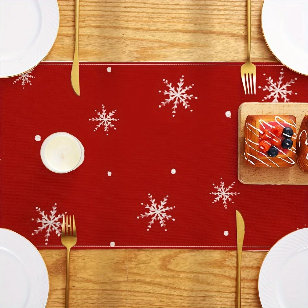 Рождественские льняные дорожки с оленями