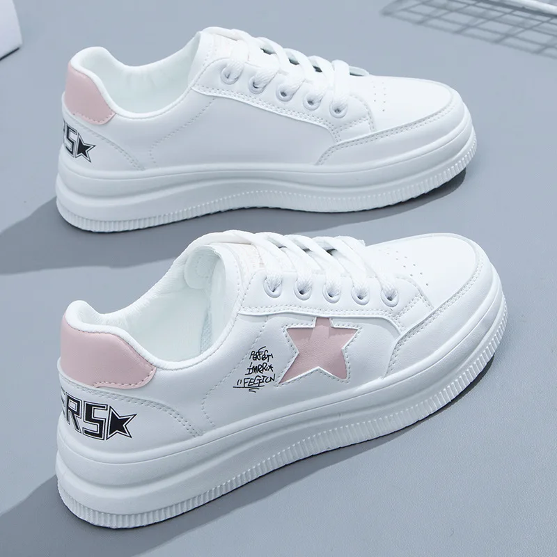

Women's Shoes Spring 2022 New Small White Shoes Students Leather Upper Shoes Women's Flat Shallow Mouth Sneakers Women