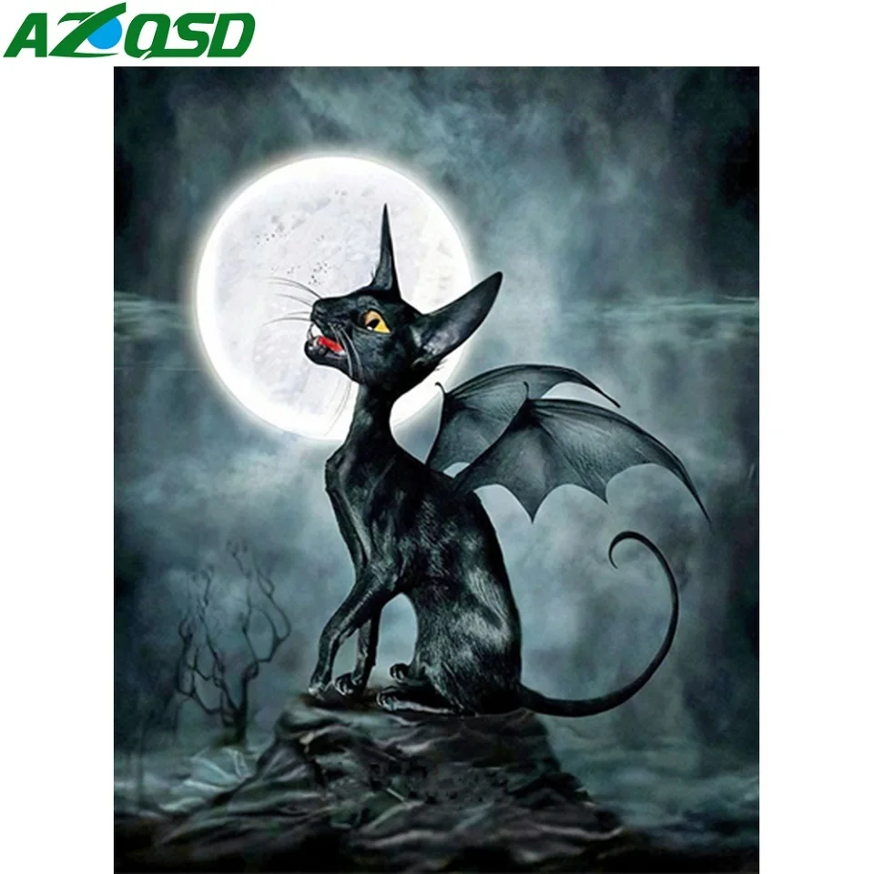 

AZQSD Oil Painting Drawing On Canvas For Children Animal Bat Pictures By Numbers Handmade Art Decor For Home 40x50cm Framed