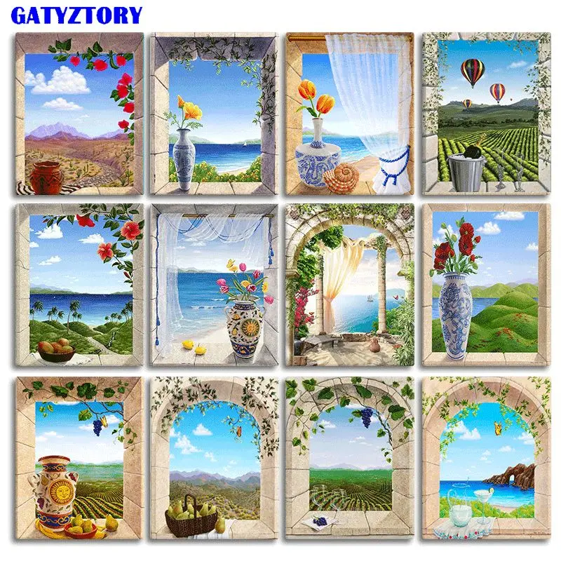 

GATYZTORY Picture By Numbers Kits For Adults Kids Handmade With Frame Home Decoration Acrylic Drawing Wall Artworks 60x75cm