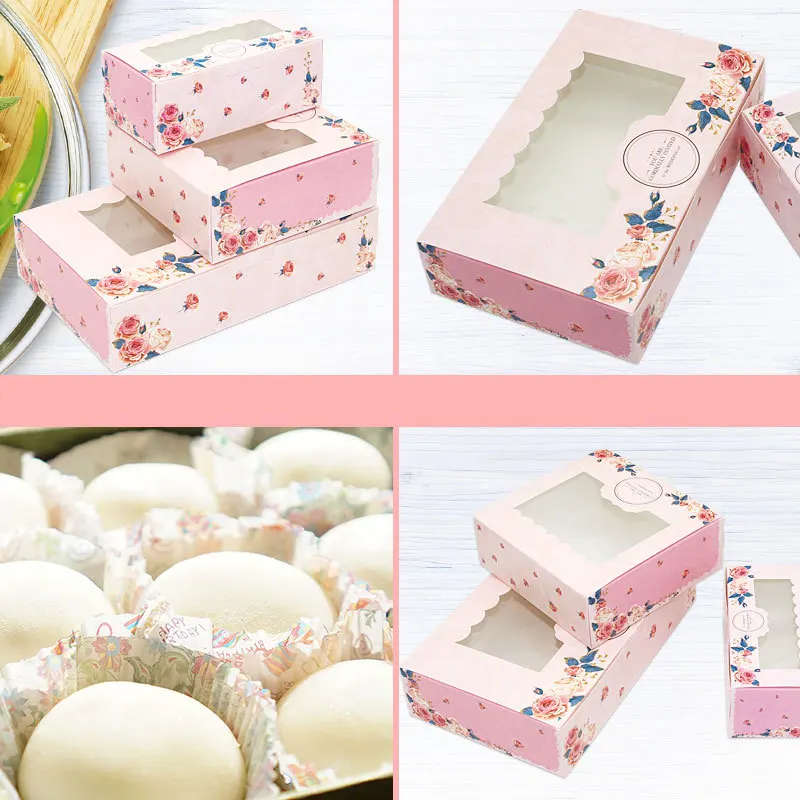 Transparent Window Candy And Sweets Cake Box Wedding Favor Navidad Gift Packaging For Home