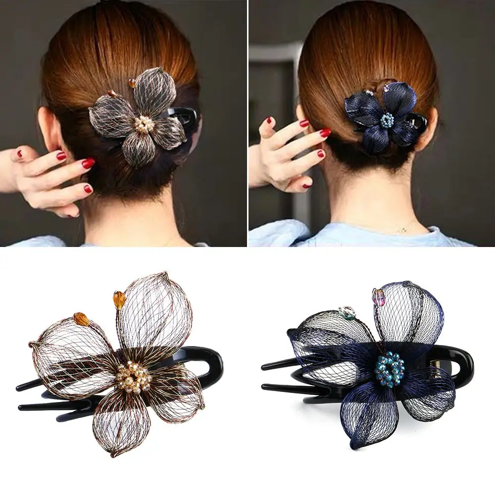 

Thick Long Hair Hair Styling Strong Hold Hair Claw Clips Flowers Barrettes Ponytail Hair Clip Flowers Duckbill Clips