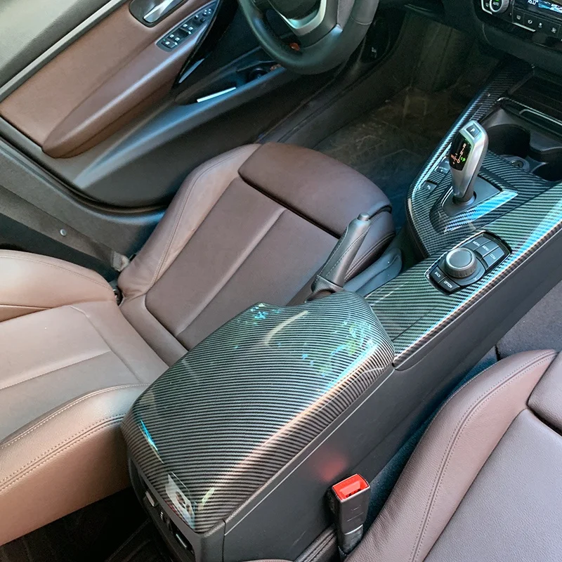 Для BMW 3 Серии F30 F34 318 320Li 3GT Панель Центральной Подлокотниковой Консоли Модификация Интерьера из АБС Карбонового Волокна.