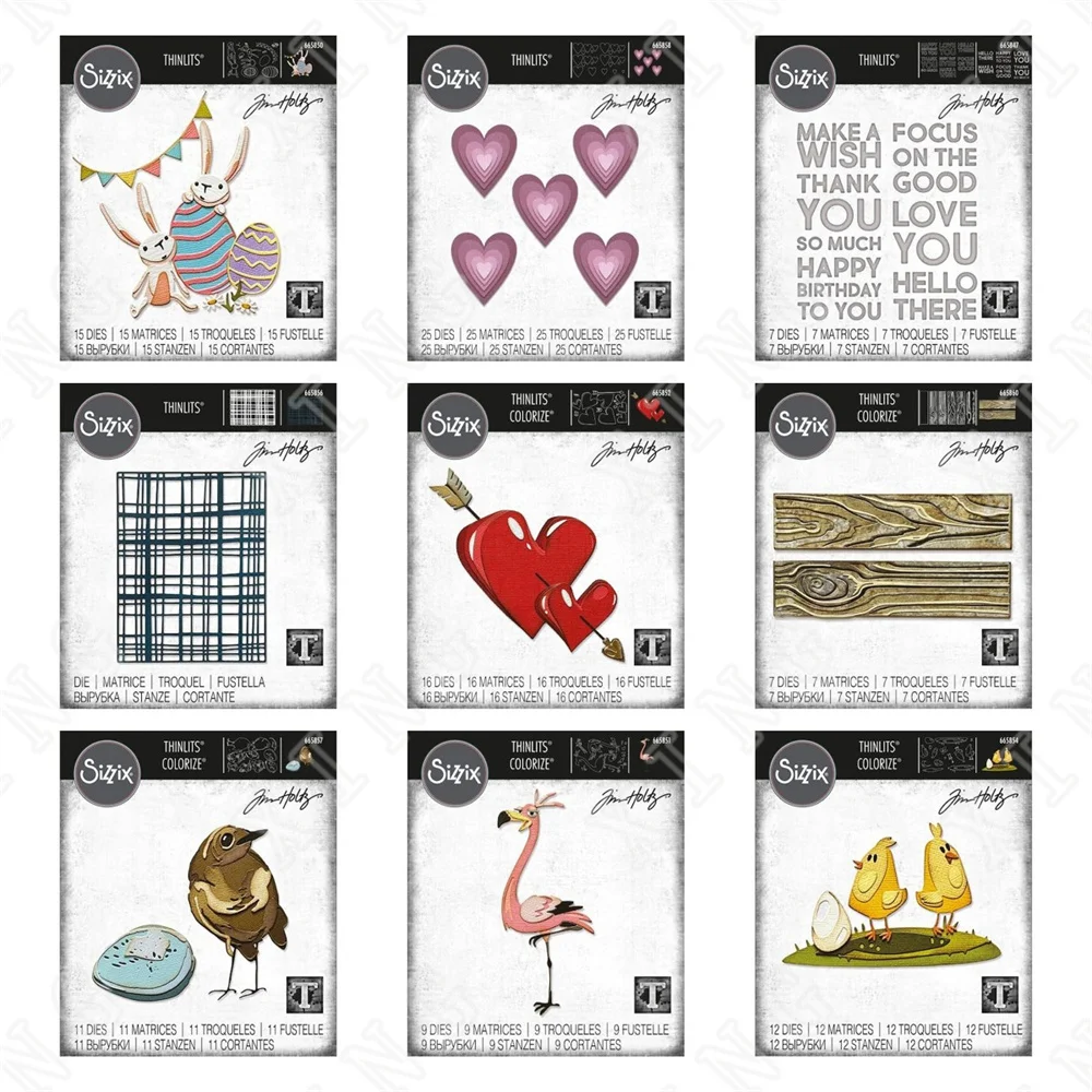 

New Bold Text Hearts Bird Chicks Egg Metal Cutting Dies for Diy Scrapbooking Photo Album Decorative Embossing Diy Paper Cards