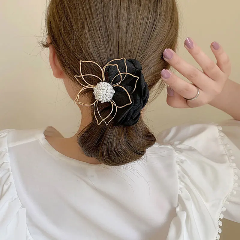 

Big Flower Hairpin Female Korean Super Fairy Liu Haihai Clip Temperament 2022 Flower Side Top Clip Hair Accessories Barrettes