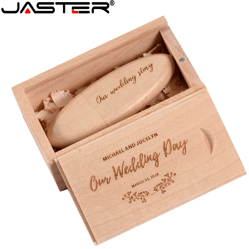 

USB-флеш-накопитель JASTER в деревянной коробке, 64/32/128 ГБ