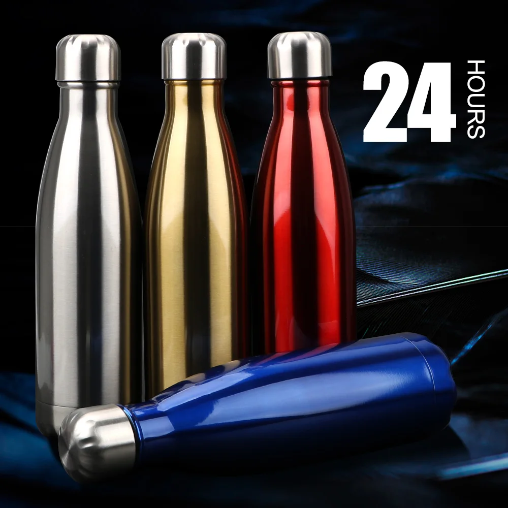 

500ml For Sport Bottles Double-Wall Insulated Vacuum Flask BPA Free Thermos Stainless Steel Water Bottle Cola Water Beer Thermos