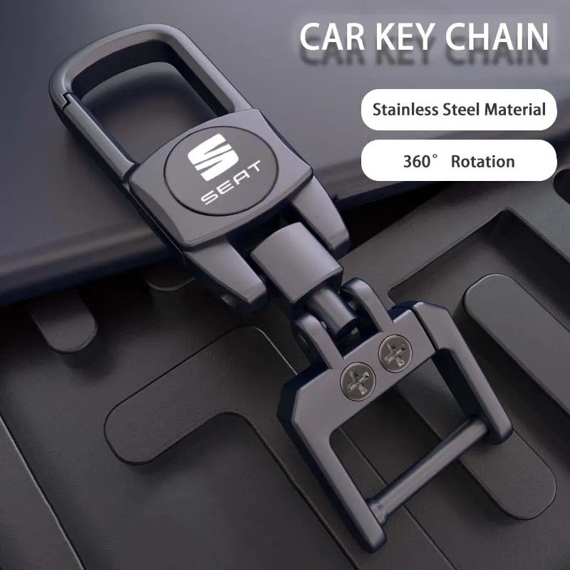 

Aluminum Alloy Car Keychain DIY Car Key Chain Trinket Keyring 2023 For Seat FR Leon Mk3 Mk2 5f Ibiza Altea 6j Accessories
