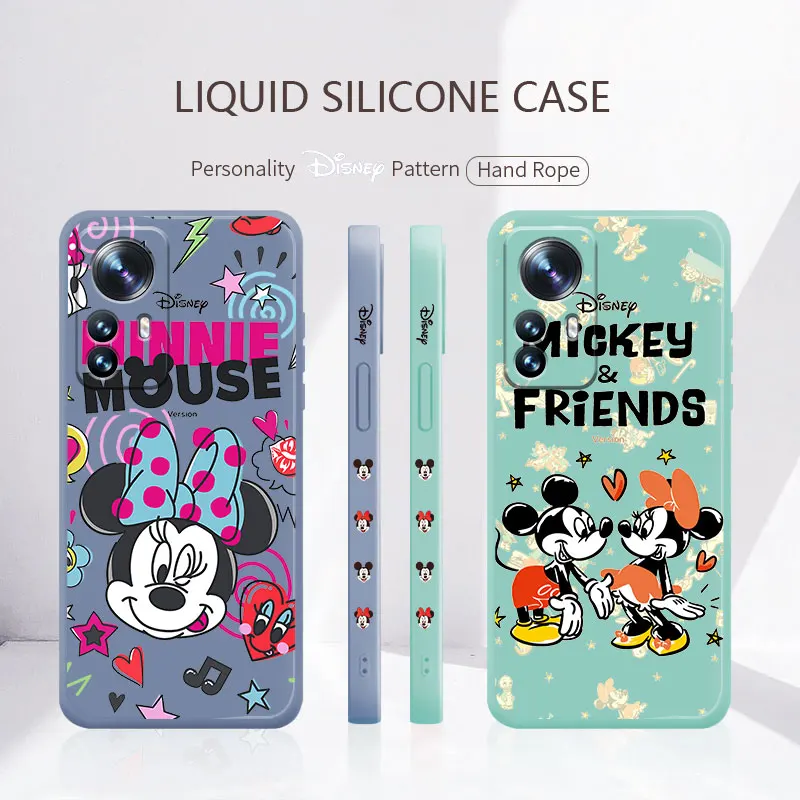 

Black Cell Disney Mickey Minnie Drawing Silicone Liquid Cover Case for Samsung Galaxy A52 A12 A51 A32 A21s A71 4G 5G A41 A11