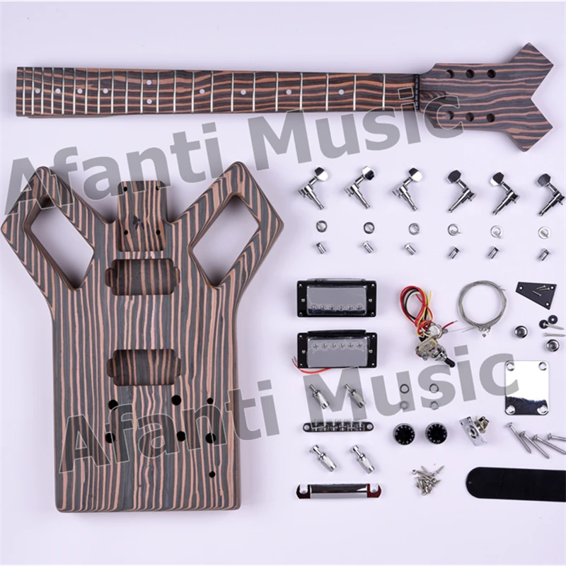 

Комплект гитары Afanti, полуготовая НЕОБРАБОТАННАЯ часть, шейный корпус гитары, оборудование для музыки, Супер набор для электрогитары DIY (ASK-01)