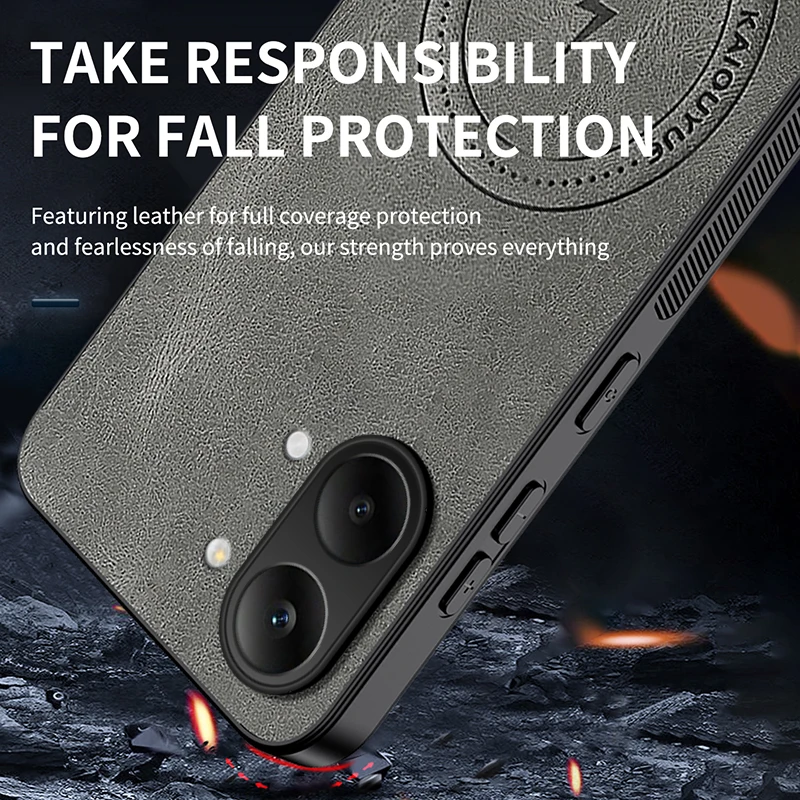 Фото Винтажный деловой чехол из овечьей кожи с магнитной застежкой для Poco X8 Pro Max, Poco X8 Pro, Poco X7 Pro №4