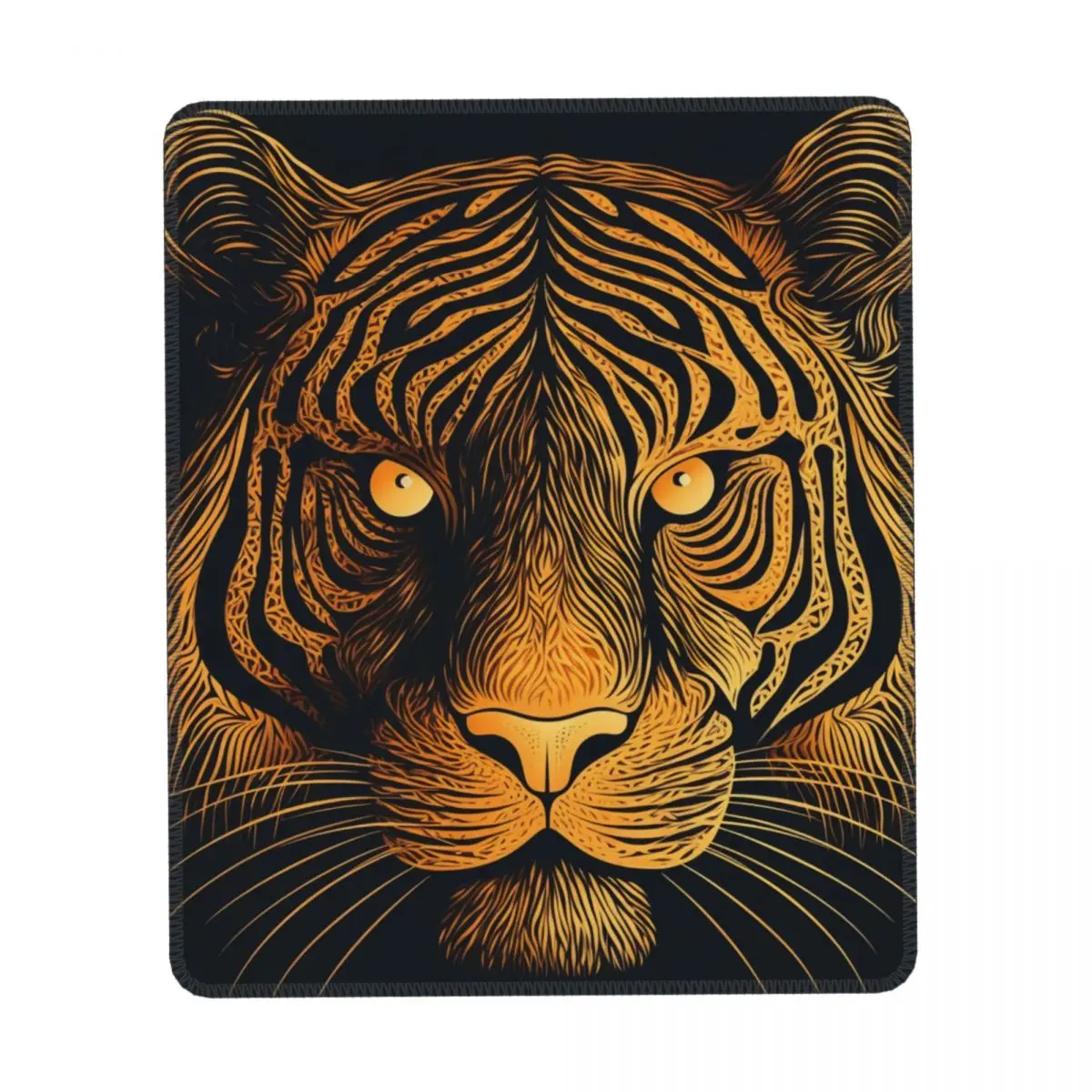 

Tiger Vertical Print Mouse Pad Psychedelic Lines Portraits Rubber Desktop Mousepad Anti-Slip Aesthetic Quality Mouse Pads