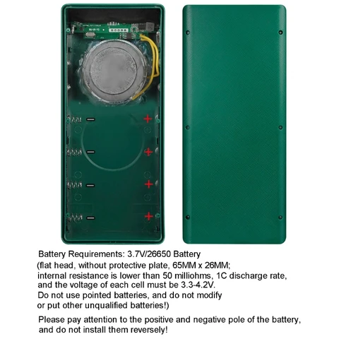 OOTDTY Power Bank Box для батареек 26650