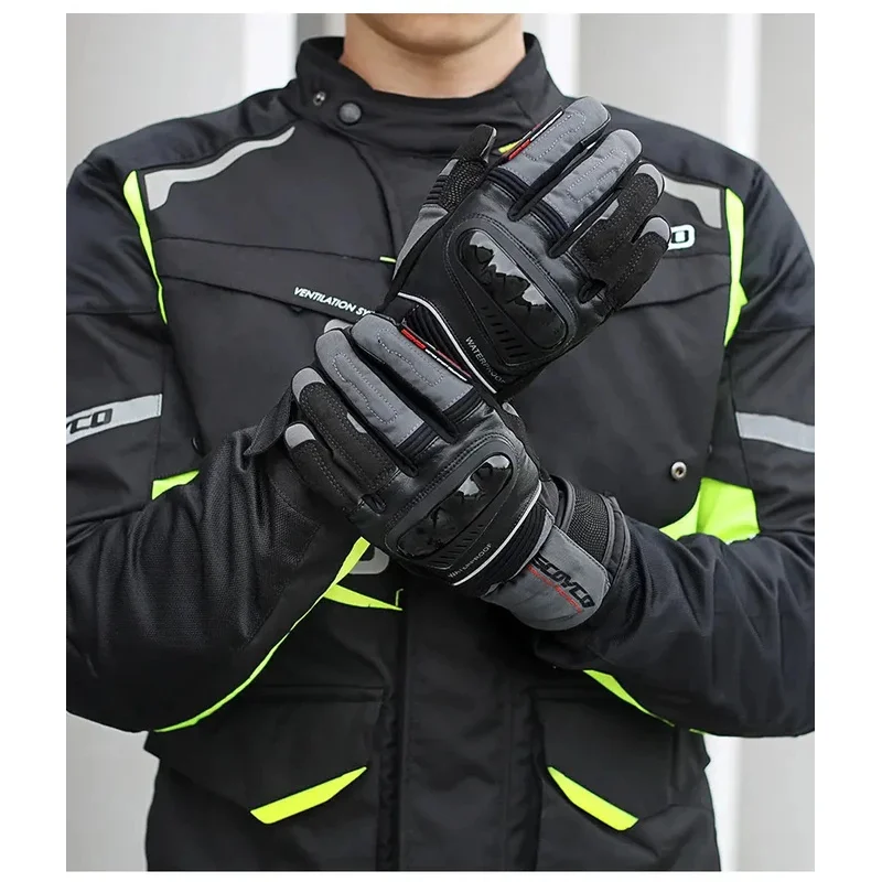 Зимние сохраняющие тепло перчатки SCOYCO для езды на мотоцикле водонепроницаемые