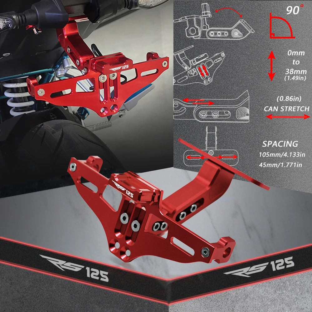 

FOR APRILIA RS125 RS 125 2008 2009 2010 2011 2012 License Plate Holder Licence Bracket with Light Tail Tidy Fender Eliminator