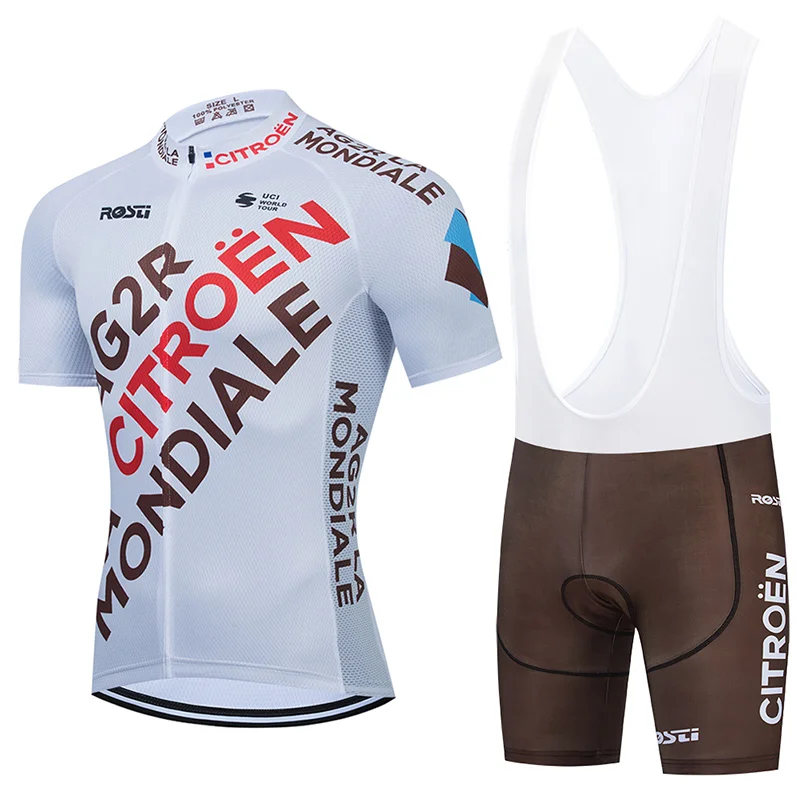 

2022 AG2R Cycling Team Jersey 20D Bike Shorts Bib Set Ropa Ciclismo MenS France MTB Summer Bicycling Maillot Bottom Clothing