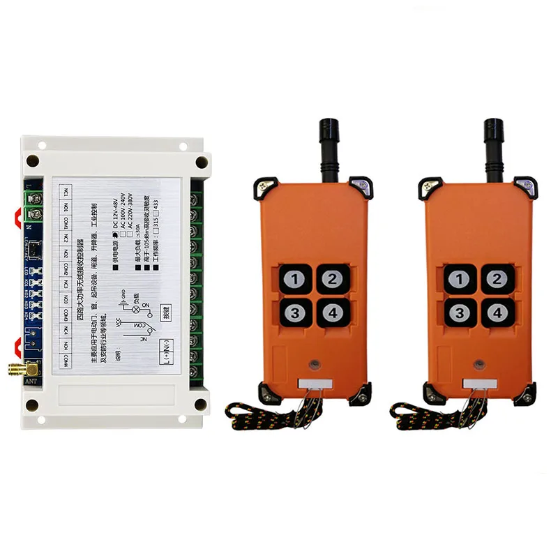 

3000m DC12V 24V 36V 4CH Radio Controller RF Wireless Remote Control Overhead travelling crane System Receiver+number keys Remote