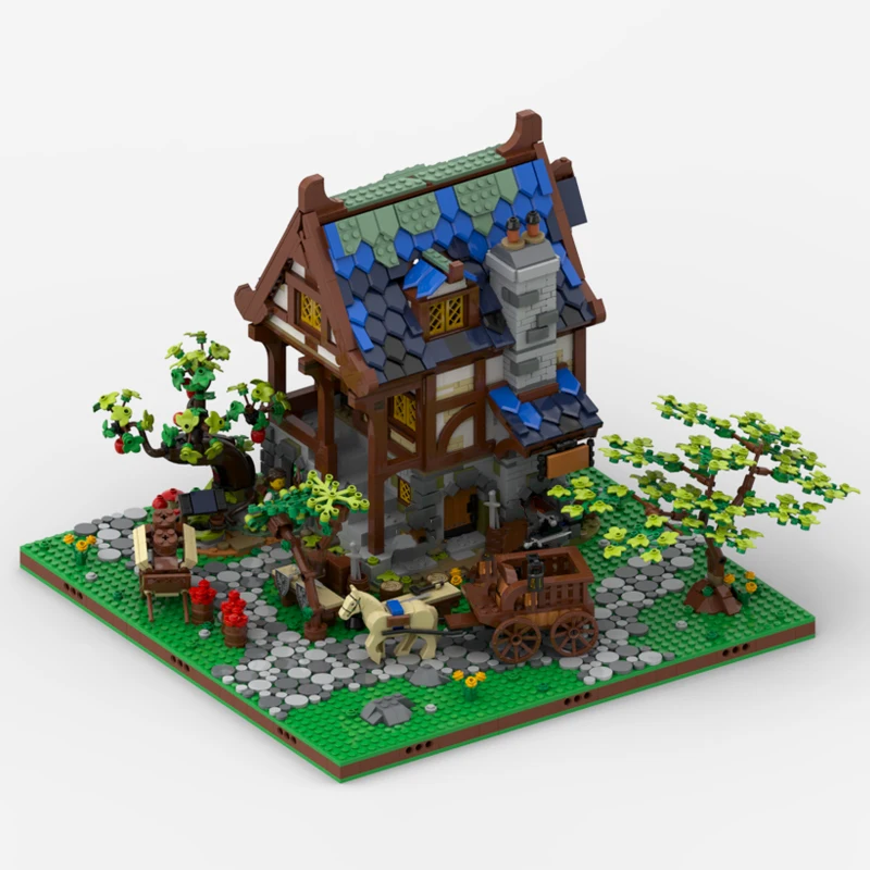 857 шт. Европейская средневековая улица вид черная модель дисплей DIY креативные