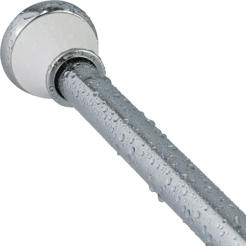 

Adjustable Metal Shower Curtain Tension Rod for Bathroom 42 - 72, Chrome/White