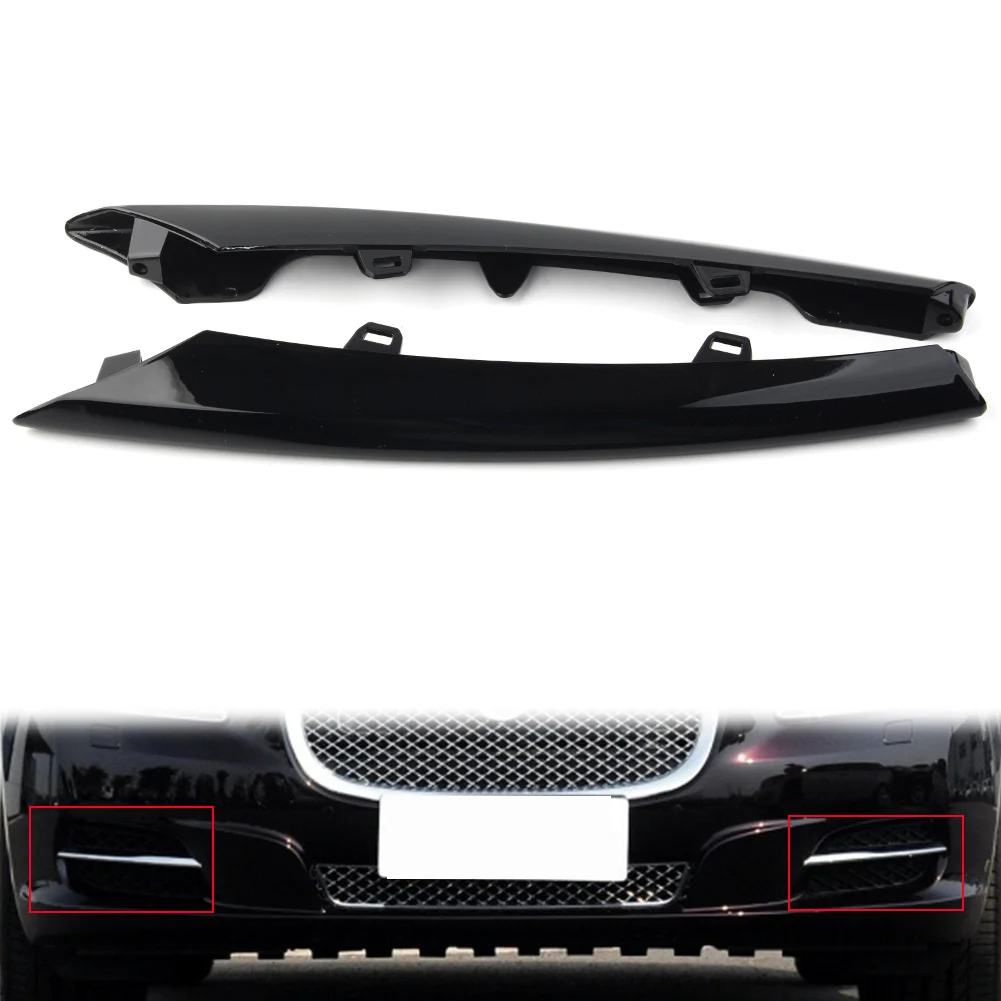 2 szt. przedni zderzak samochodowy Dolna boczna kratka ozdobna do Jaguara XJ 2010 2011 2012 2013 2014 2015 Plastik ABS Błyszcząca czerń