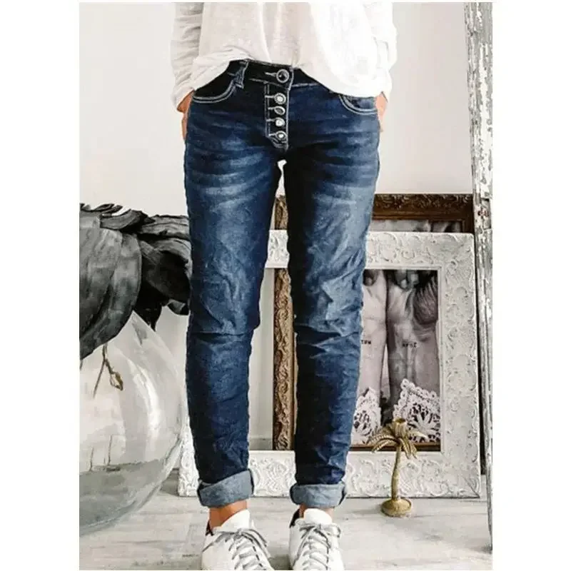 Рисунок 3 - Винтажные однобортные женские джинсы со средней талией