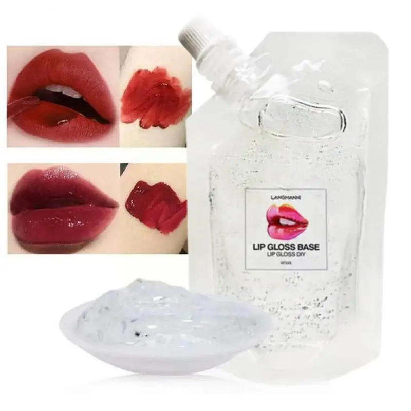 

50ml Clear Lip Gloss Base Oil Safe Transparent Odorless Moisturizing Non-Stick DIY Lipstick Raw Material Gel Lips Gloss Makeups