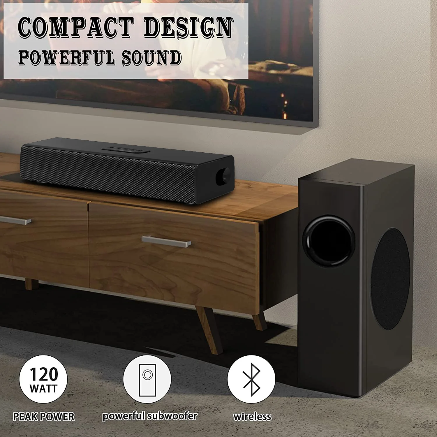 Новое поступление 80 Вт мощность 2 1 канала беспроводной Bluetooth Sound Blaster динамики для