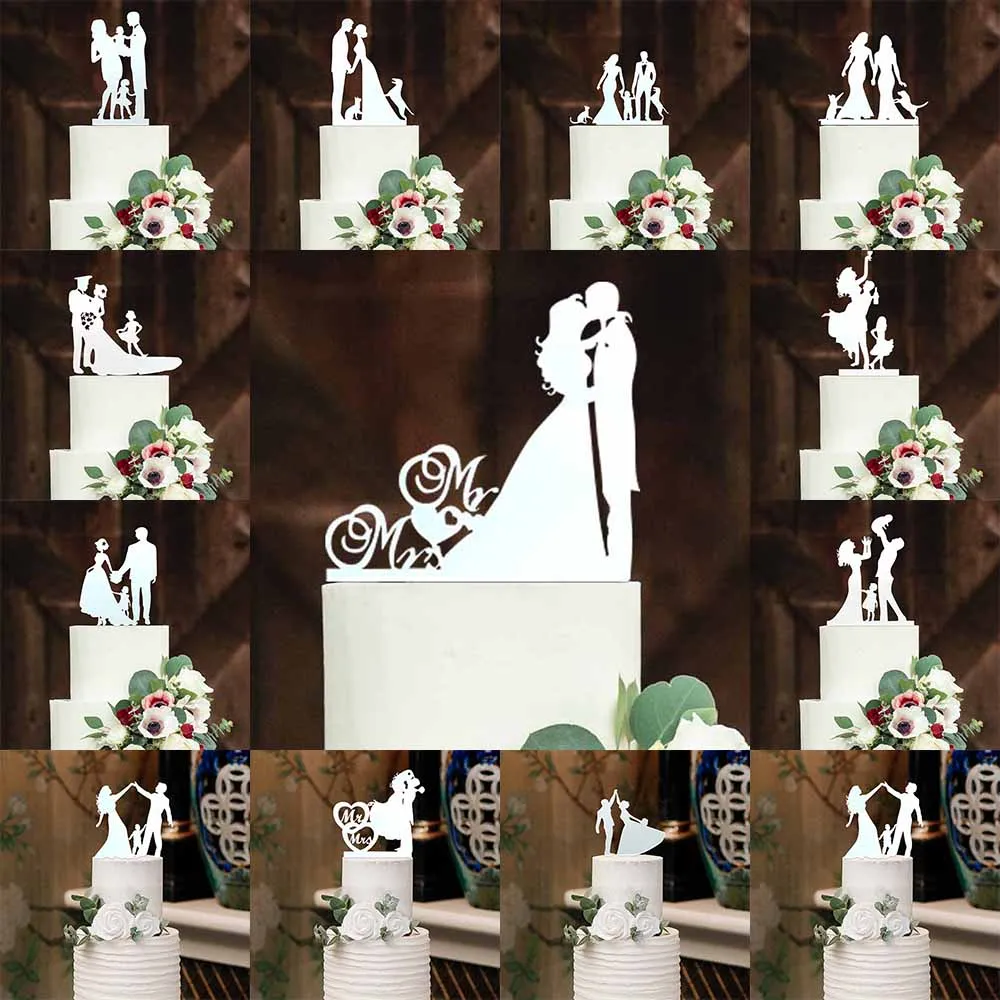 

Топпер для свадебного торта для жениха и невесты, украшение для торта Mr Mrs, акриловый аксессуар для торта на годовщину, помолвка, аксессуары ...