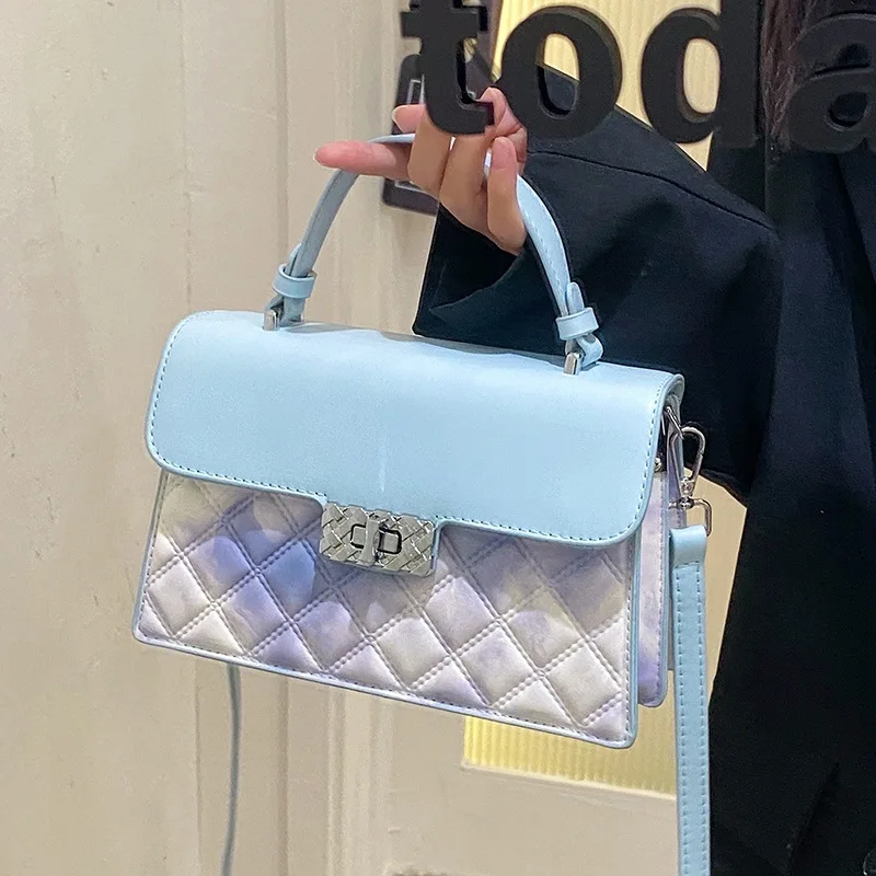 

Универсальная женская сумка, Новинка лета 2022, трендовая текстурная сумка через плечо, модная индивидуальная маленькая квадратная сумка-мес...