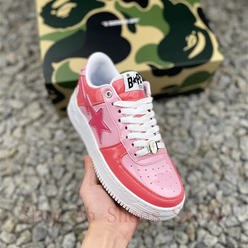 Original A Bathing Ape Sta Women Sport Sneakers Pink Color Outdoor Shoes Women Running Shoes Air Max Skateboarding Shoes 36-40