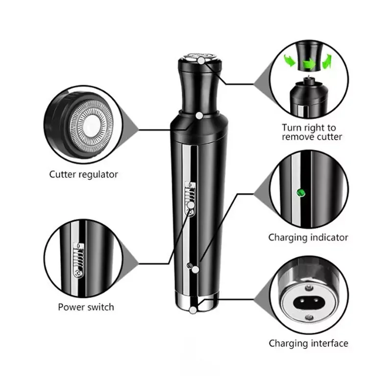rechargeable nose trimmer beard trimer for men ear cleaner eyebrow nose hair trimmer nose and ear hair removal machine enlarge