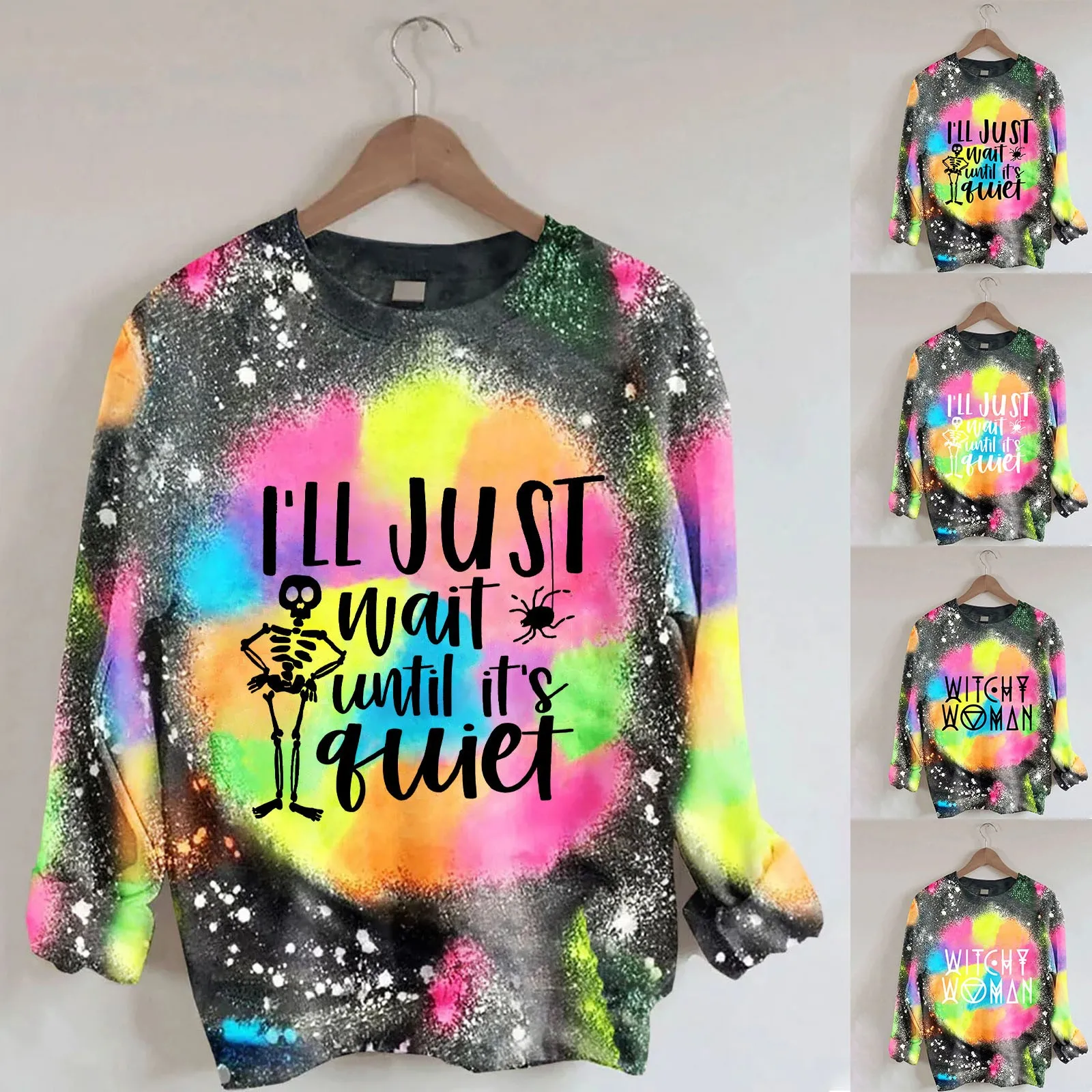 

Halloween Letters Hoodless Sweatshirt Womens Casual Blessed Sweatshirts for Women Hoodie Big And Tall Athletic Fleece Hoodie