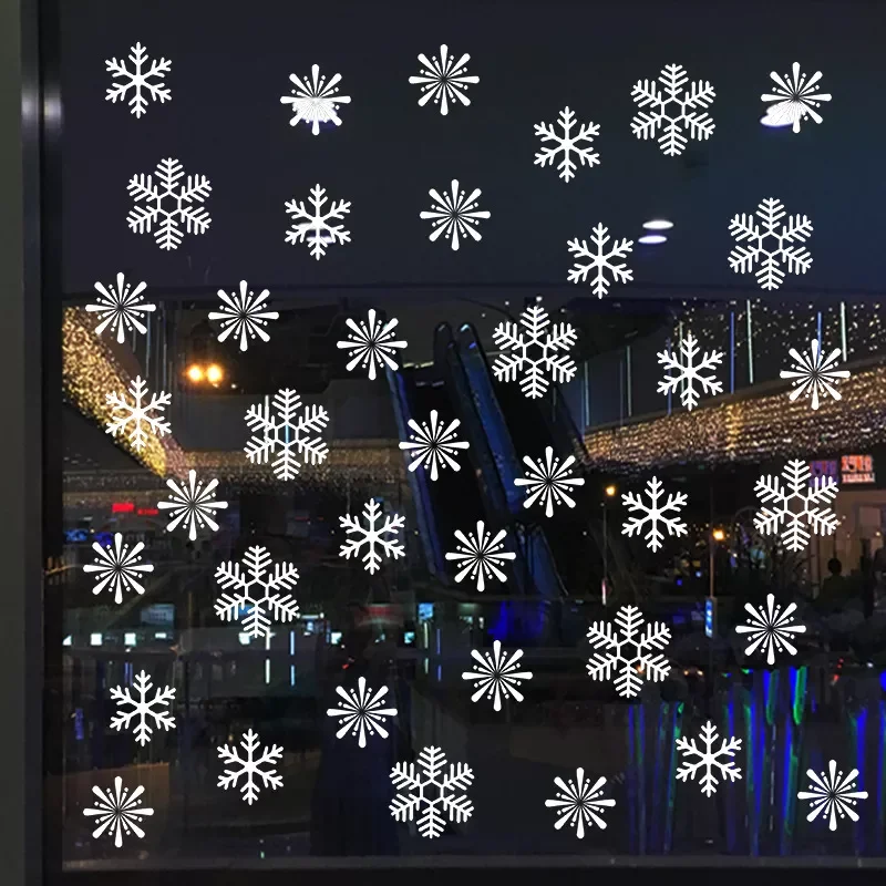 

2022 snowflake electrostatic Sticker Window Kids room Christmas Wall Stickers Home Decals Year wallpaper38 pcs/lot