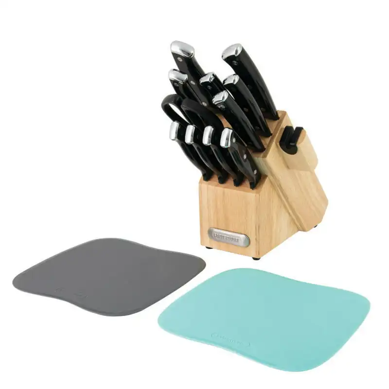 

Edgekeeper 14-Piece Triple-Rivet Cutlery Block Set with -In Sharpener, Black