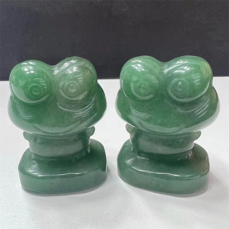 

5.3CM Natural Green Aventurine Frog Figurine Hand Carved Animal Crafts Healing Crystal Stone Feng Shui Home Decoration Gift 1PC