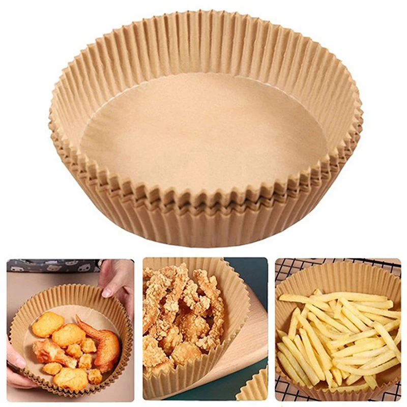 

20pcs Air Fryer Disposable Paper Liner Non-Stick Mat Steamer Round Paper Baking Mats Kitchen AirFryer Baking Accessories