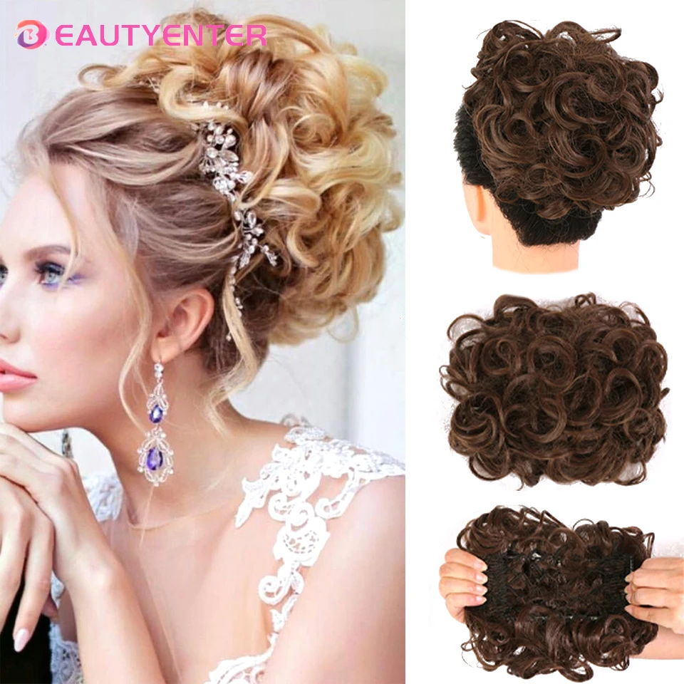 

Шиньон BEAUTYCODE с кудрявыми волосами, синтетический шиньон с расческой, пучок волос, волнистый эластичный резиновый шиньон